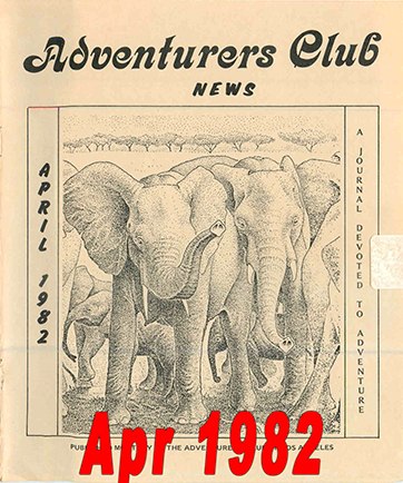 April 1982 Adventurers Club News Cover